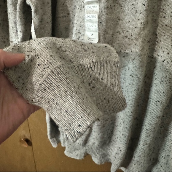 Denver Hayes Men's Speckled Grey Quarter-Zip Sweater Cozy Size 2XL NWT - Picture 6 of 11